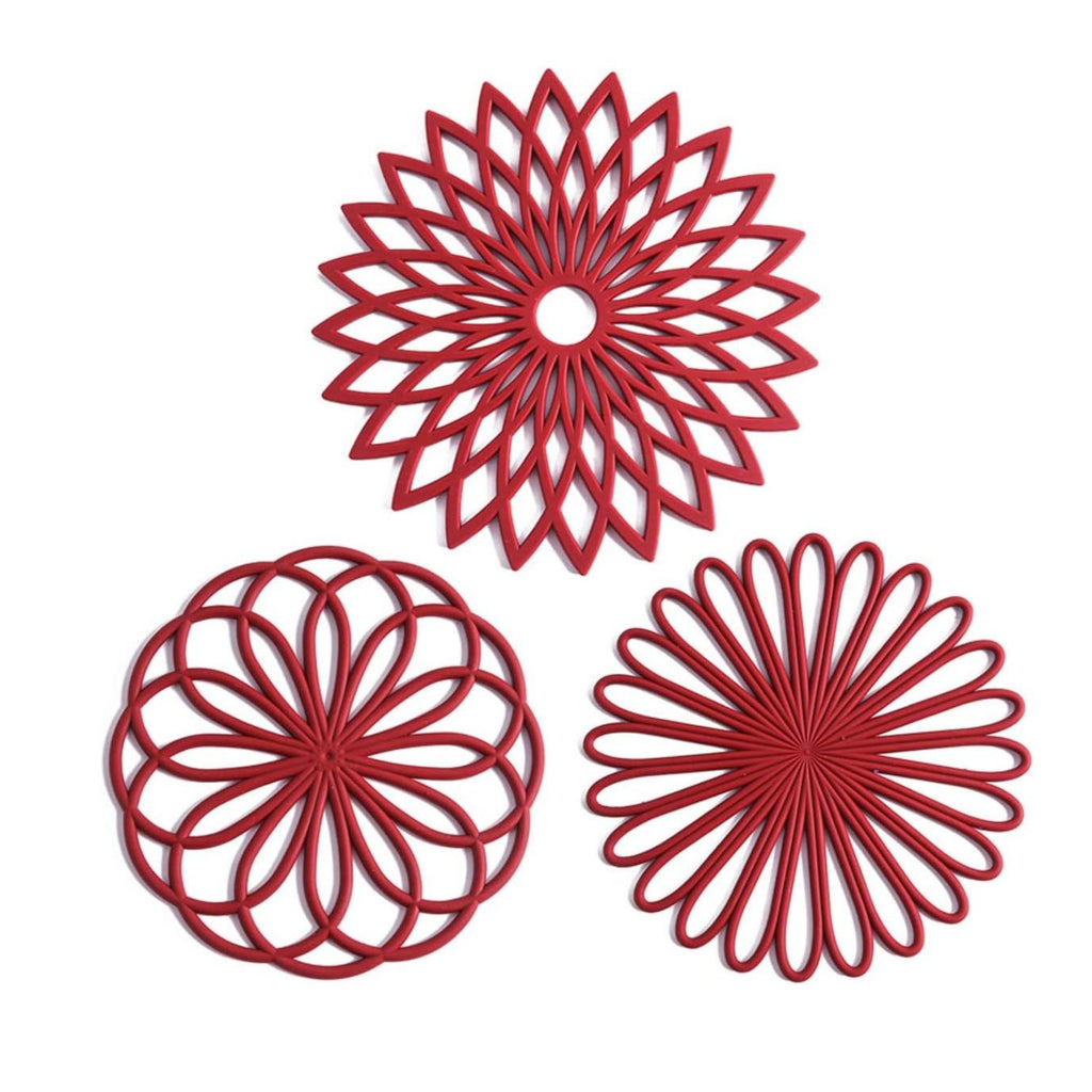 Pack of 3 Silicone Trivet Mats Non-Slip Heat Resistant Hot Pads