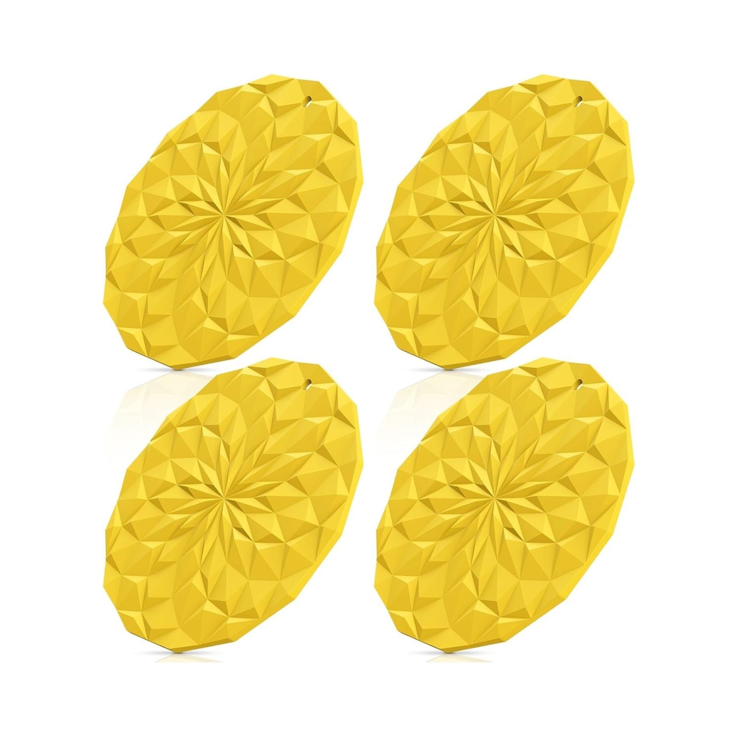 Pack of 4 Silicone Trivet Mats 7.4 Inch Heat Resistant Pot Holders