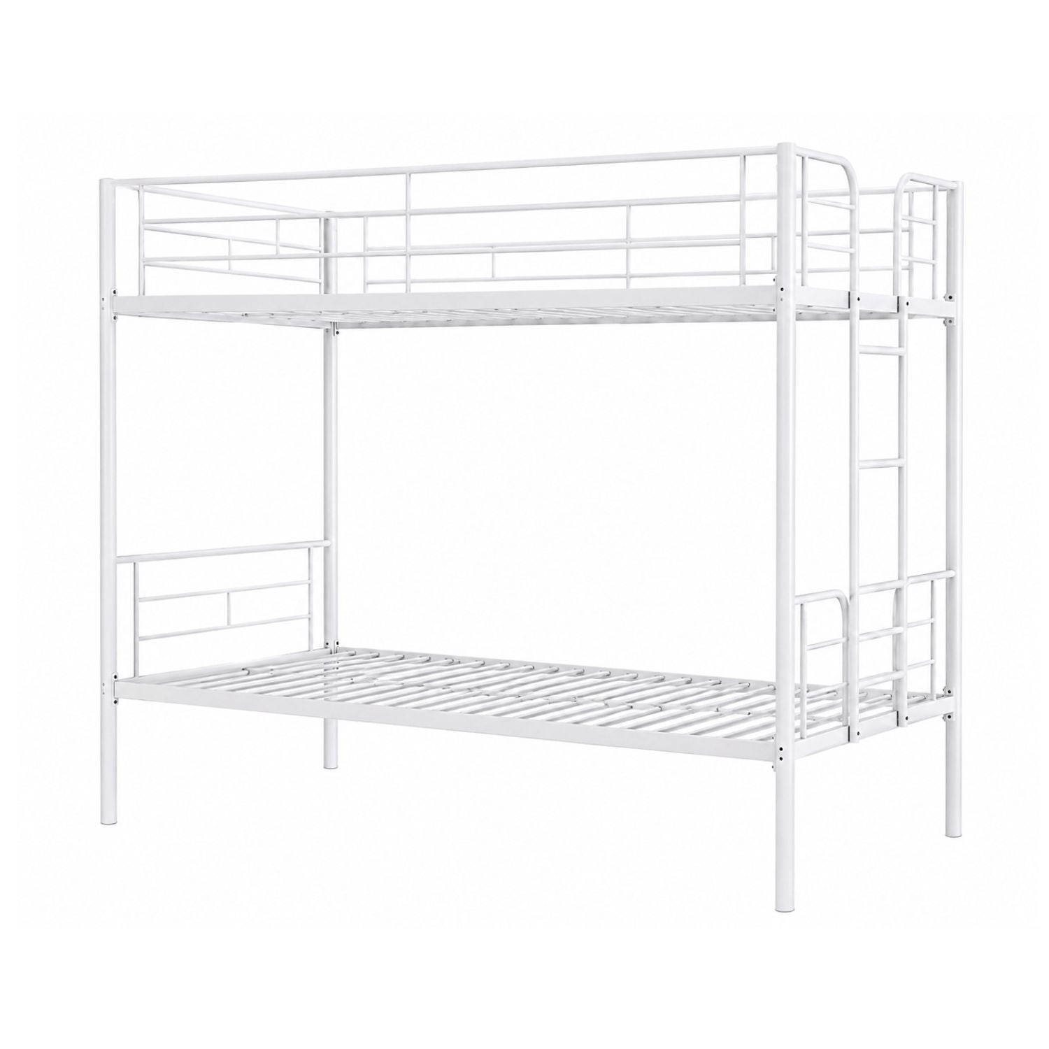 Heavy Duty Twin Over Twin Metal Bunk Bed Frame with Ladder