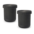 Pack of 2 Glass Apothecary Jars with Lids Bathroom Storage Canister Set