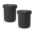 Pack of 2 Glass Apothecary Jars with Lids Bathroom Storage Canister Set