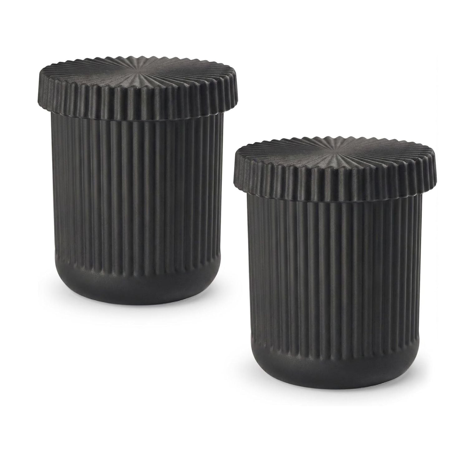 Pack of 2 Glass Apothecary Jars with Lids Bathroom Storage Canister Set