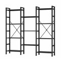 Triple 4Tier Modern Bookshelf with 11 Open Shelves Convertible Storage Display Organizer