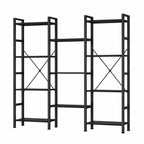 Triple 4Tier Modern Bookshelf with 11 Open Shelves Convertible Storage Display Organizer