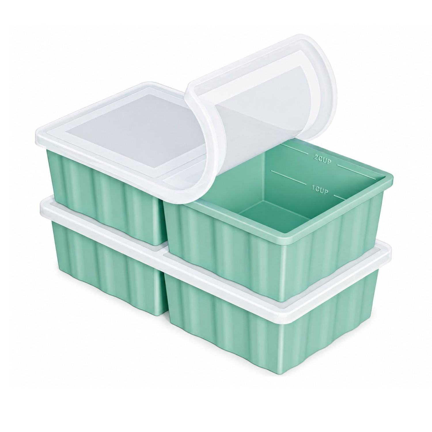 Pack of 2 Silicone Freezer Tray for Soup and Meal Prep