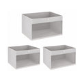 Pack of 3 Large Closet Storage Bins with Clear Window and Handles