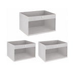 Pack of 3 Large Closet Storage Bins with Clear Window and Handles