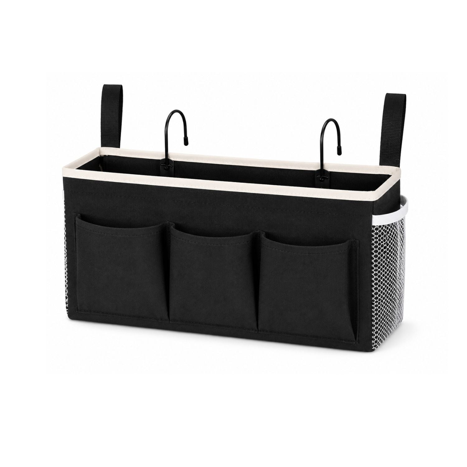 Bedside Caddy Organizer with Water Bottle Holder and Fixed Straps Hanging Storage
