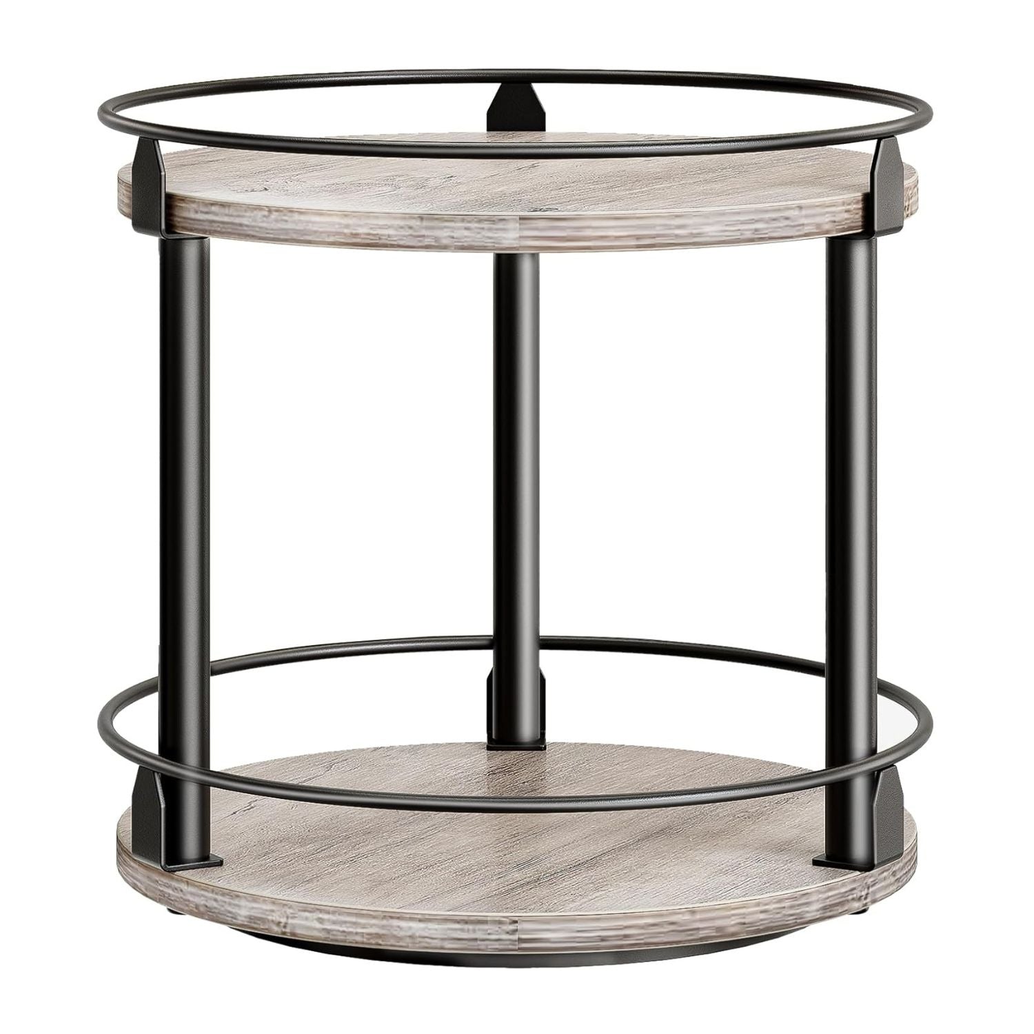 2 Tier Lazy Susan Spice Rack Organizer Rotating Turntable