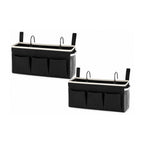Pack of 2 Bedside Caddy Organizer with Water Bottle Holder and Fixed Straps