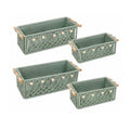 Pack of 4 Macrame Storage Baskets with Wood Handles