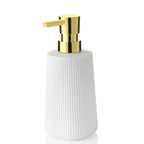 Small Soap Dispenser with Pump Modern Farmhouse Striped Plastic Bottle