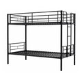 Heavy Duty Twin Over Twin Metal Bunk Bed Frame with Ladder