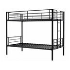 Heavy Duty Twin Over Twin Metal Bunk Bed Frame with Ladder