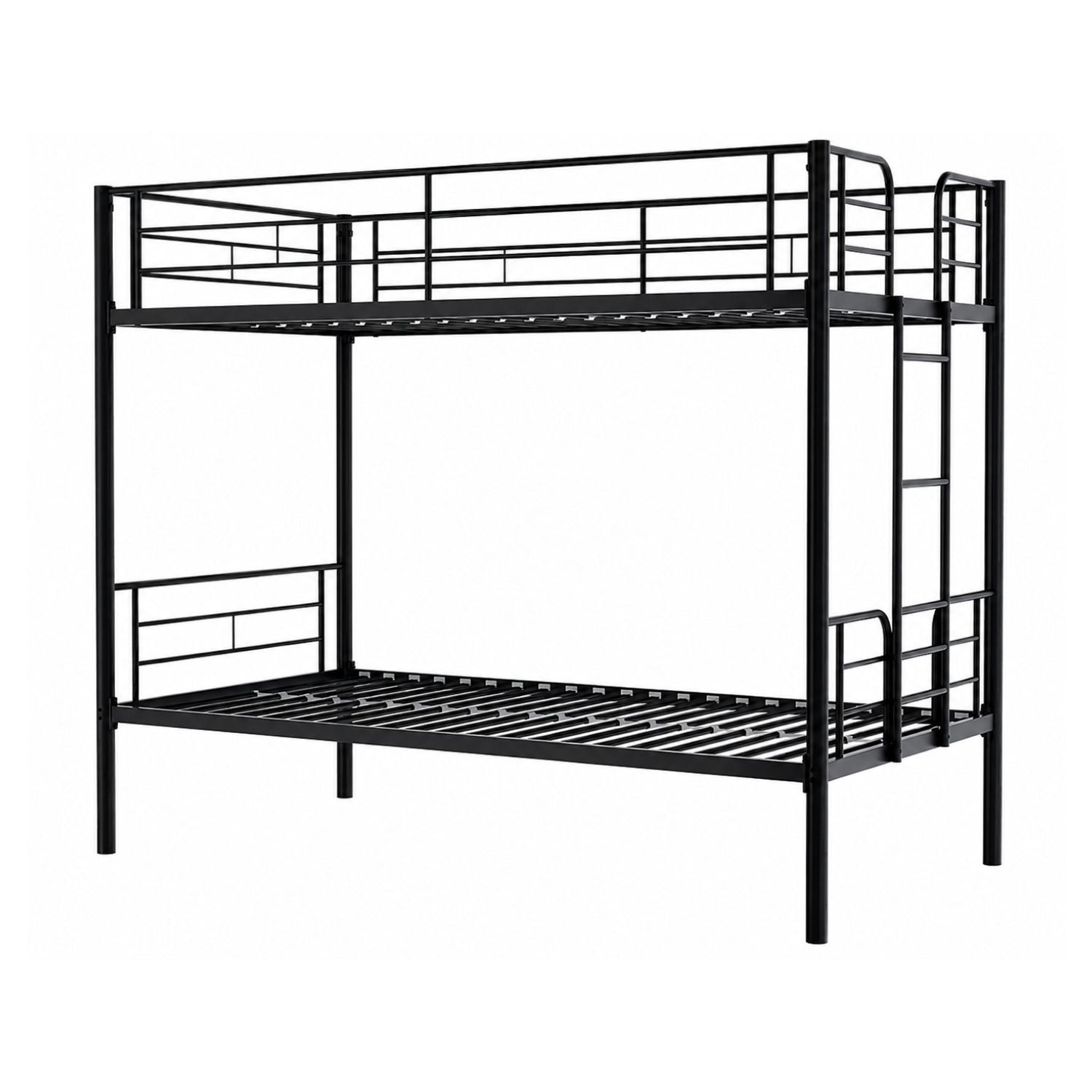 Heavy Duty Twin Over Twin Metal Bunk Bed Frame with Ladder