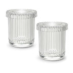 Pack of 2 Glass Apothecary Jars with Lids Bathroom Storage Canister Set