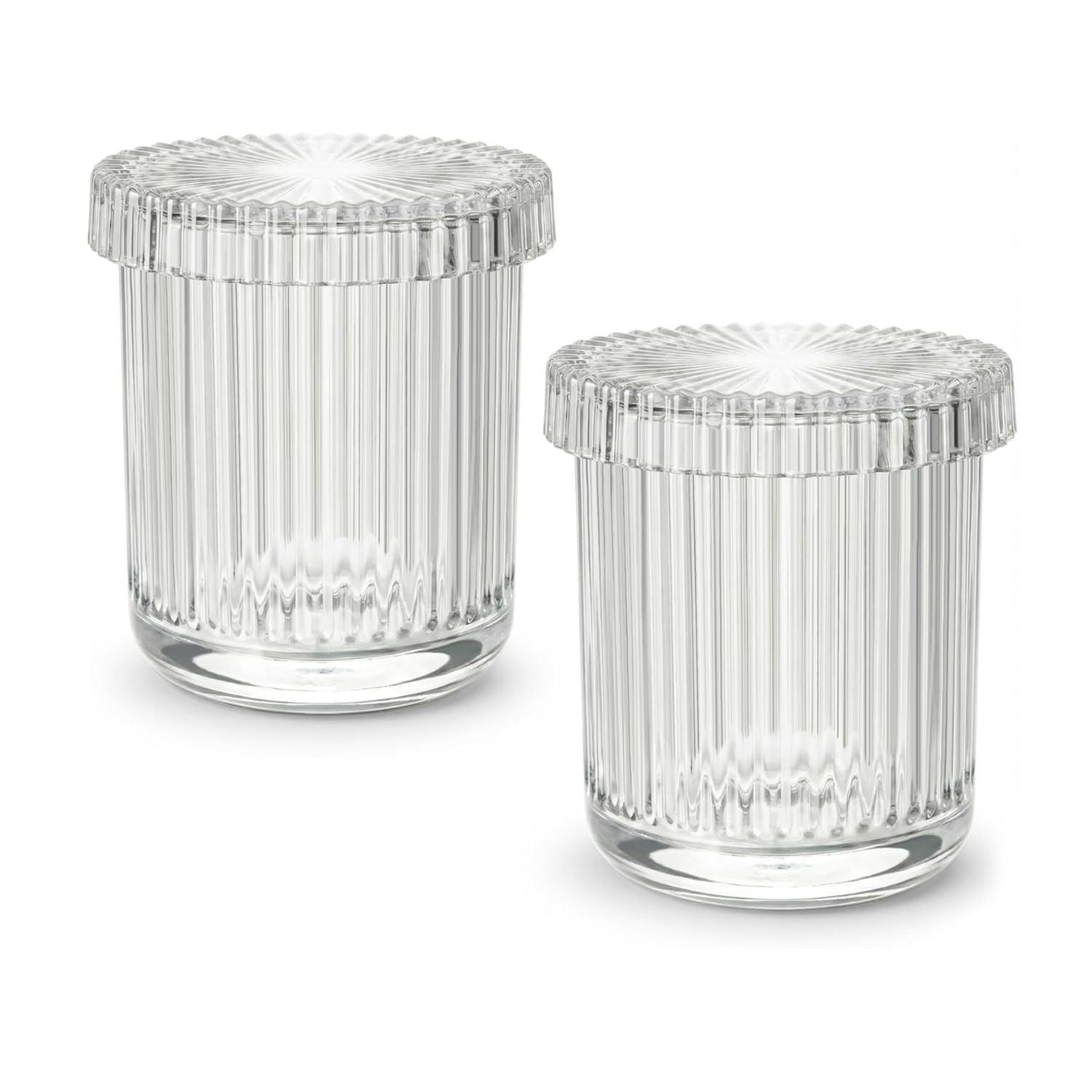 Pack of 2 Glass Apothecary Jars with Lids Bathroom Storage Canister Set