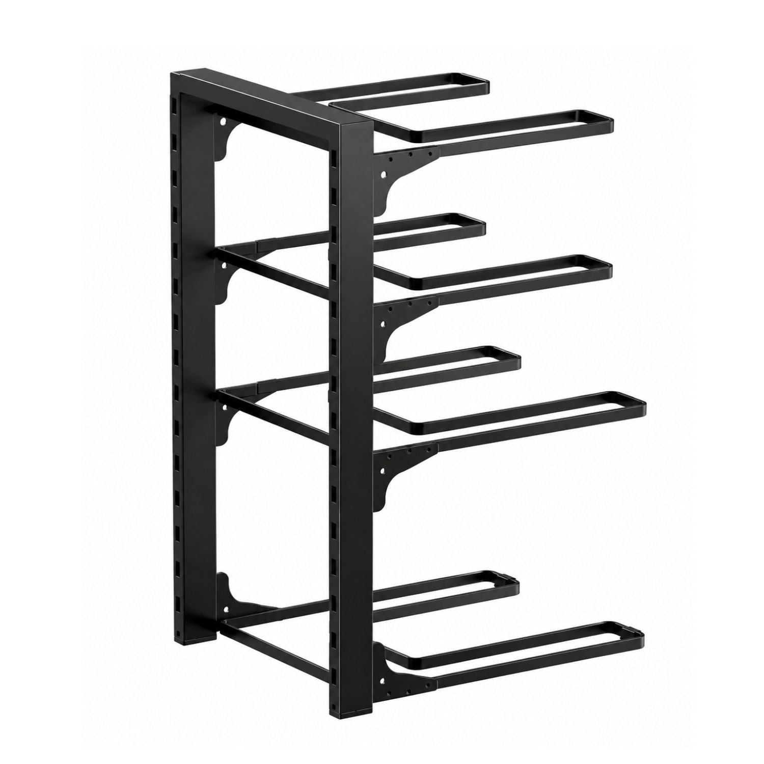4 Tier Pots and Pans Organizer Rack Adjustable Under Cabinet Cookware Holder