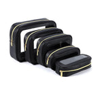 Pack of 5 Clear Waterproof Makeup and Toiletry Bag Set Organizer Pouches