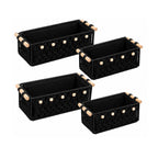 Pack of 4 Macrame Storage Baskets with Wood Handles