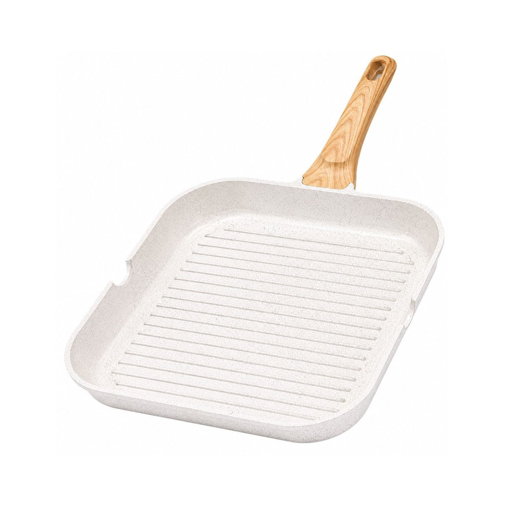Nonstick Square Grill Pan with Pour Spouts for Stovetop