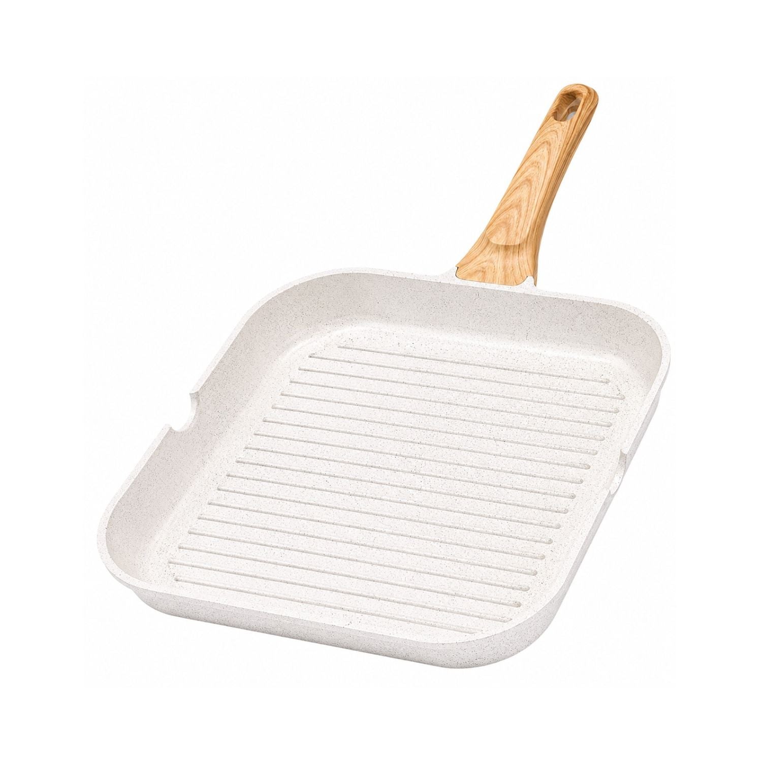 Nonstick Square Grill Pan with Pour Spouts for Stovetop