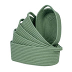 Pack of 5 Small Cotton Rope Storage Baskets with Handles Decorative Organizer
