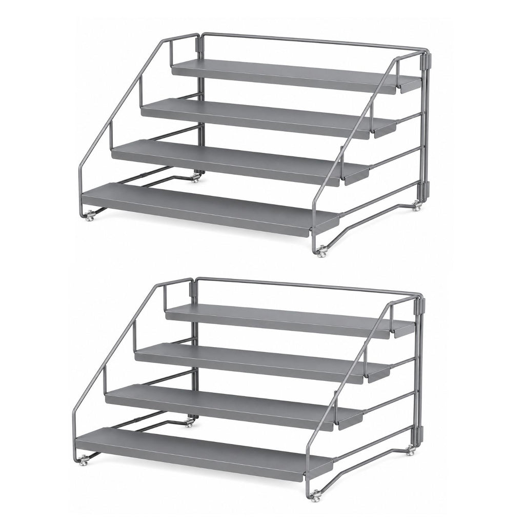 Pack of 2 4Tier Adjustable Spice Rack Organizer Set