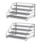 Pack of 2 4Tier Adjustable Spice Rack Organizer Set