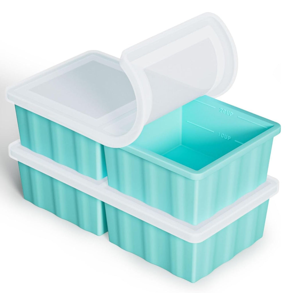 Pack of 2 Silicone Freezer Tray for Soup and Meal Prep