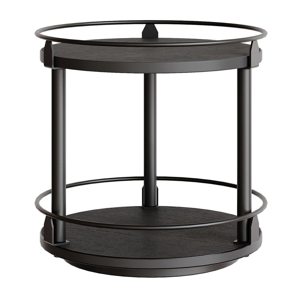 2 Tier Lazy Susan Spice Rack Organizer Rotating Turntable