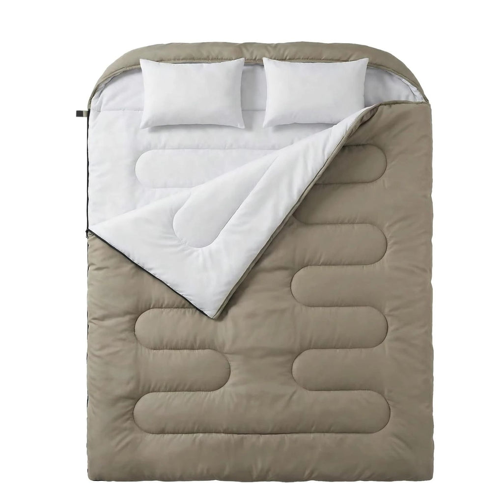 Waterproof Double Sleeping Bag for Adults with 2 Pillows