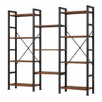 Triple 4Tier Modern Bookshelf with 11 Open Shelves Convertible Storage Display Organizer