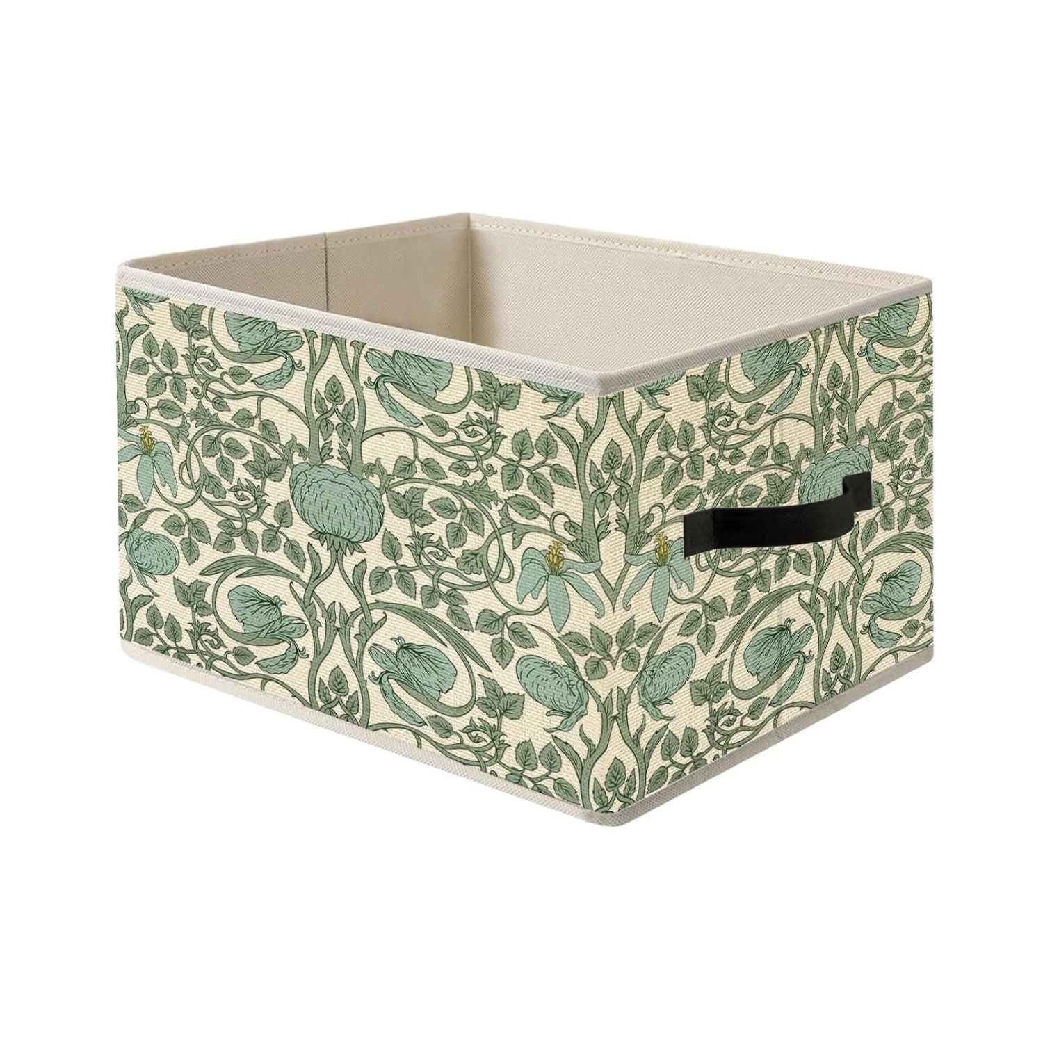 Foldable Storage Bin Box with Handles Vine Floral Organizer Basket