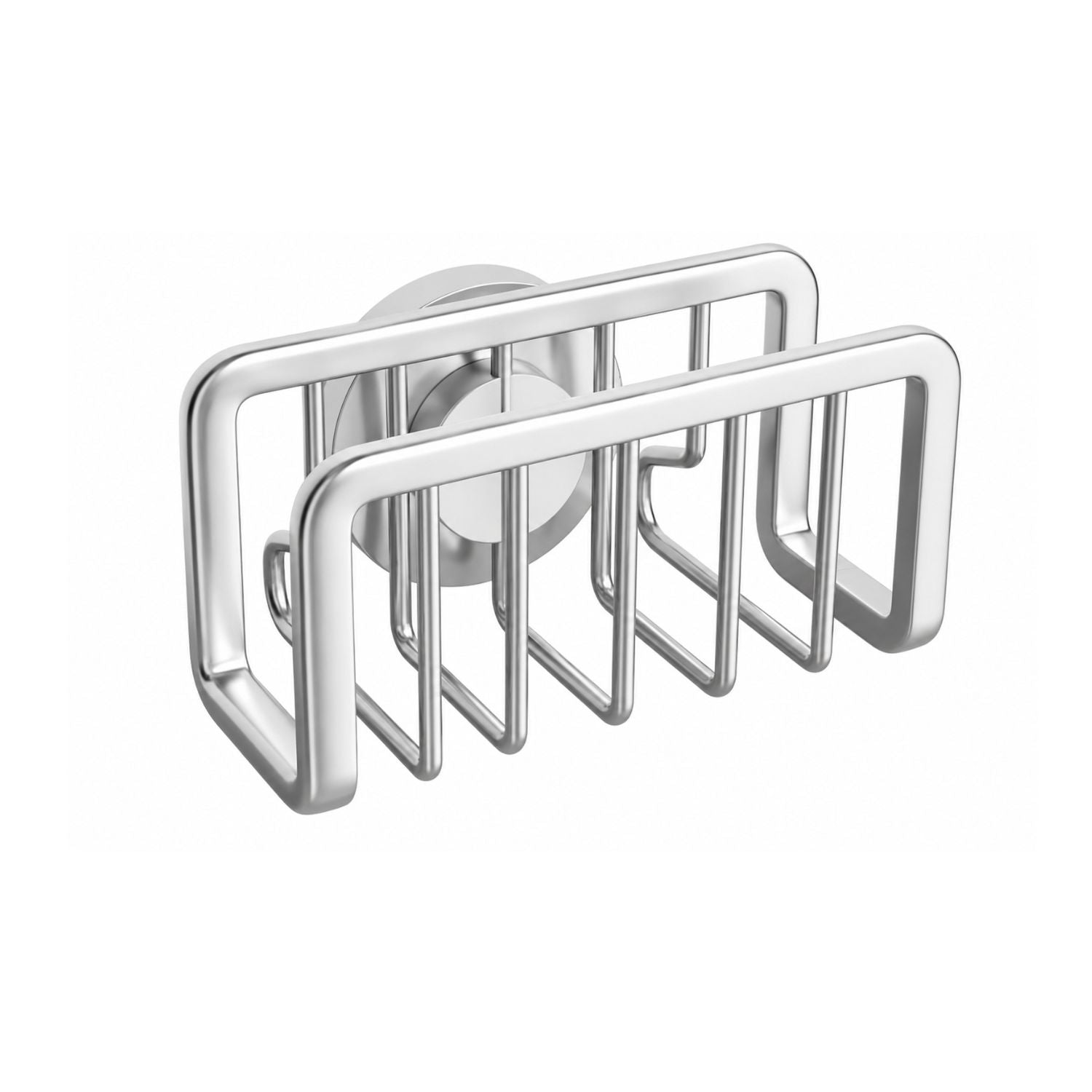 Kitchen Sink Sponge Holder with Strong Suction Cup Rustproof Aluminum Caddy