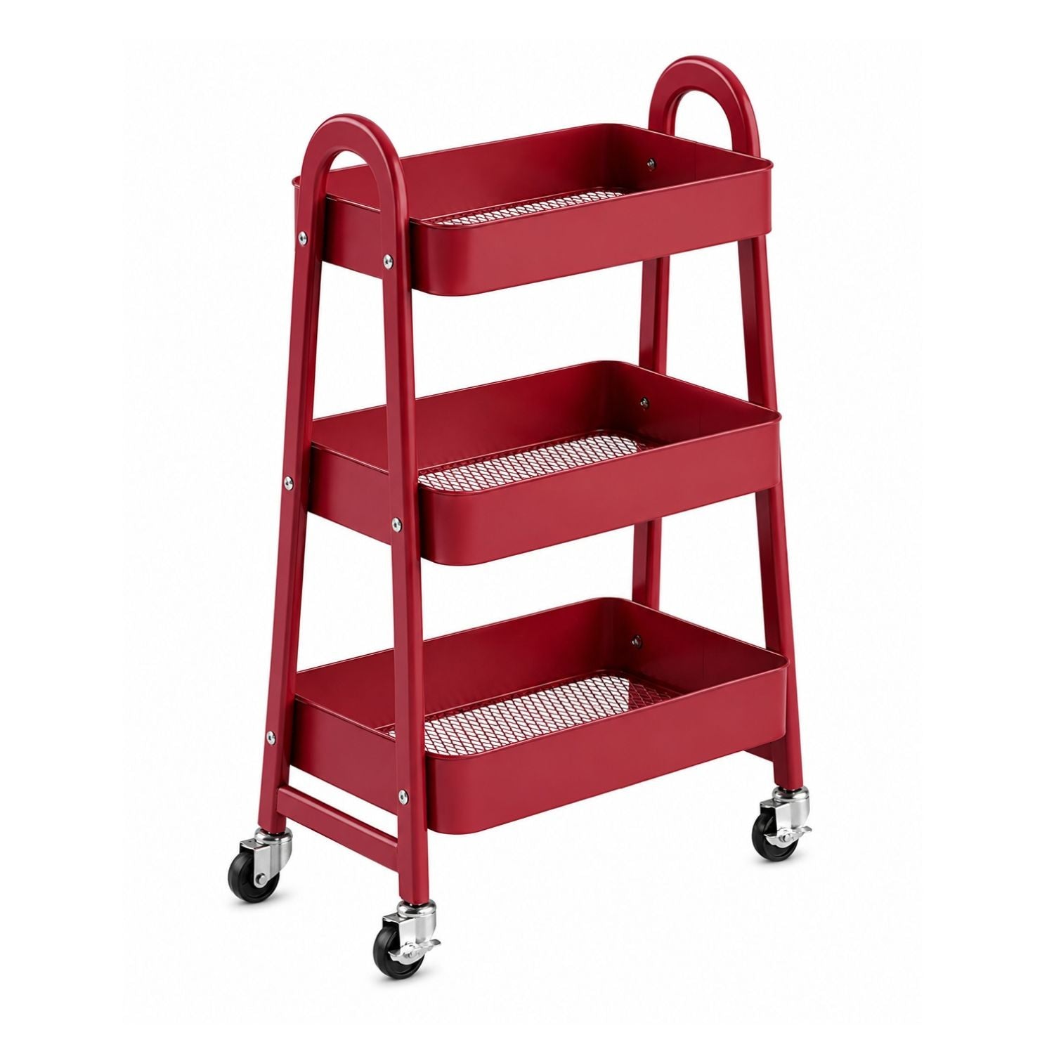 3Tier Small Rolling Metal Storage Organizer Mobile Utility Cart