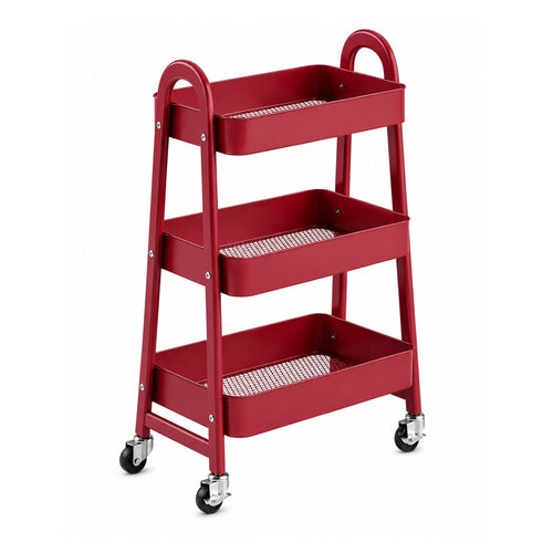 3Tier Small Rolling Metal Storage Organizer Mobile Utility Cart