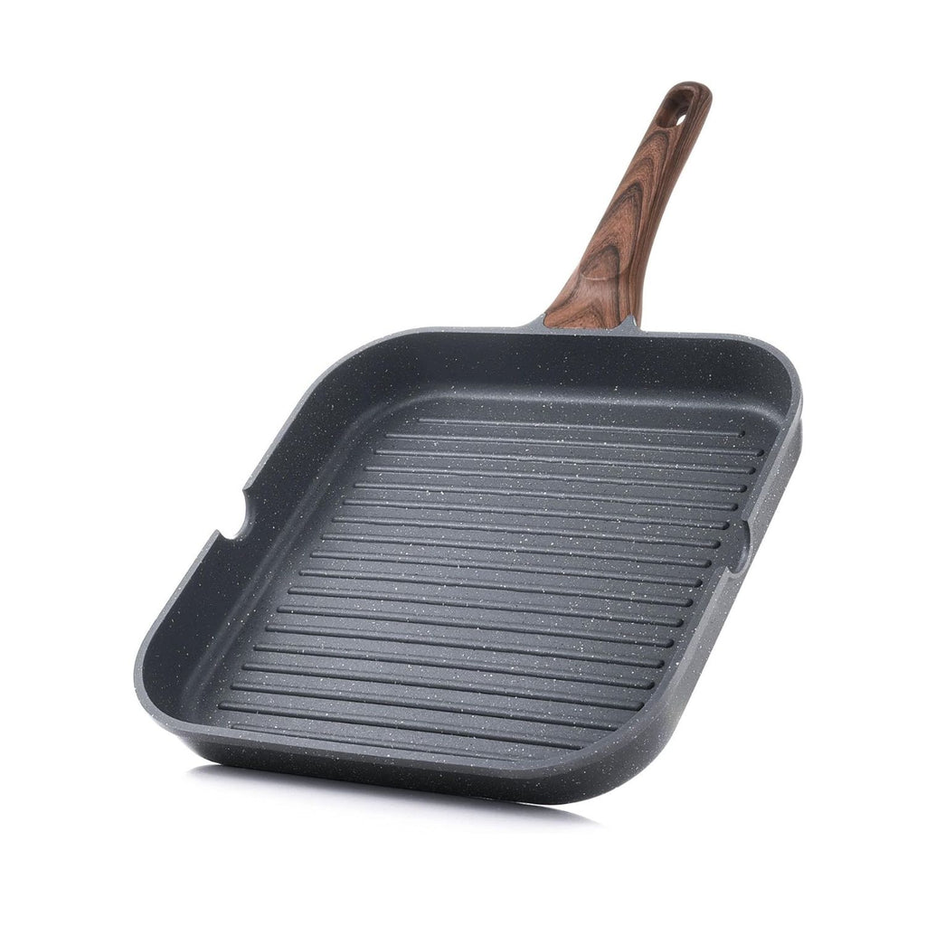 Nonstick Square Grill Pan with Pour Spouts for Stovetop