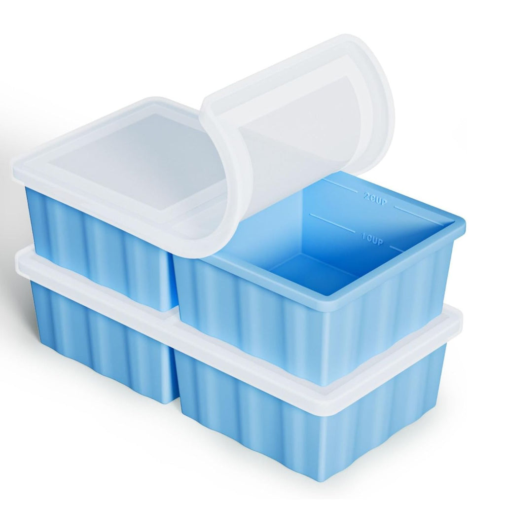 Pack of 2 Silicone Freezer Tray for Soup and Meal Prep