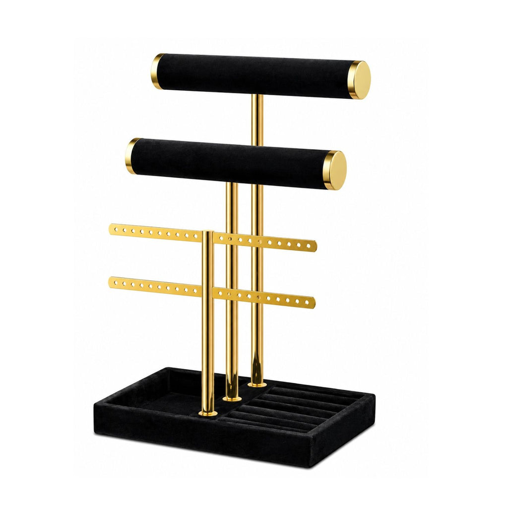 3 Tier Velvet Bracelet Holder Jewelry Organizer T-Bar Display Stand