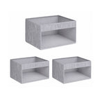 Pack of 3 Large Closet Storage Bins with Clear Window and Handles