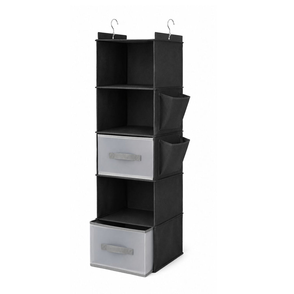5Layer Hanging Closet Organizer with 2 Drawers