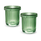 Pack of 2 Glass Apothecary Jars with Lids Bathroom Storage Canister Set