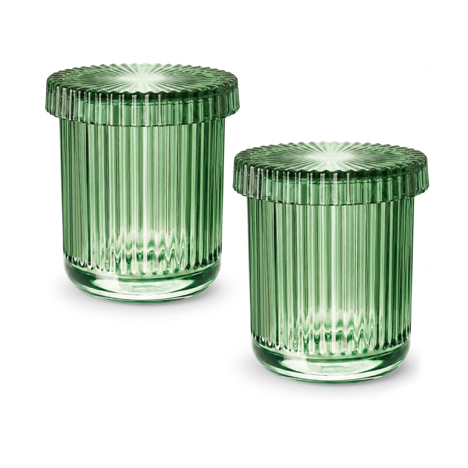 Pack of 2 Glass Apothecary Jars with Lids Bathroom Storage Canister Set