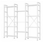 Triple 4Tier Modern Bookshelf with 11 Open Shelves Convertible Storage Display Organizer