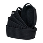 Pack of 5 Small Cotton Rope Storage Baskets with Handles Decorative Organizer