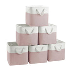 Pack of 6 Cube Storage Bins with Cotton Handles 11 Inch