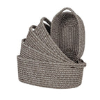 Pack of 5 Small Cotton Rope Storage Baskets with Handles Decorative Organizer