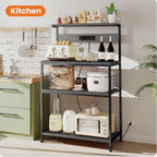 4Tier Microwave Stand Kitchen Baker’s Rack with Power Outlet