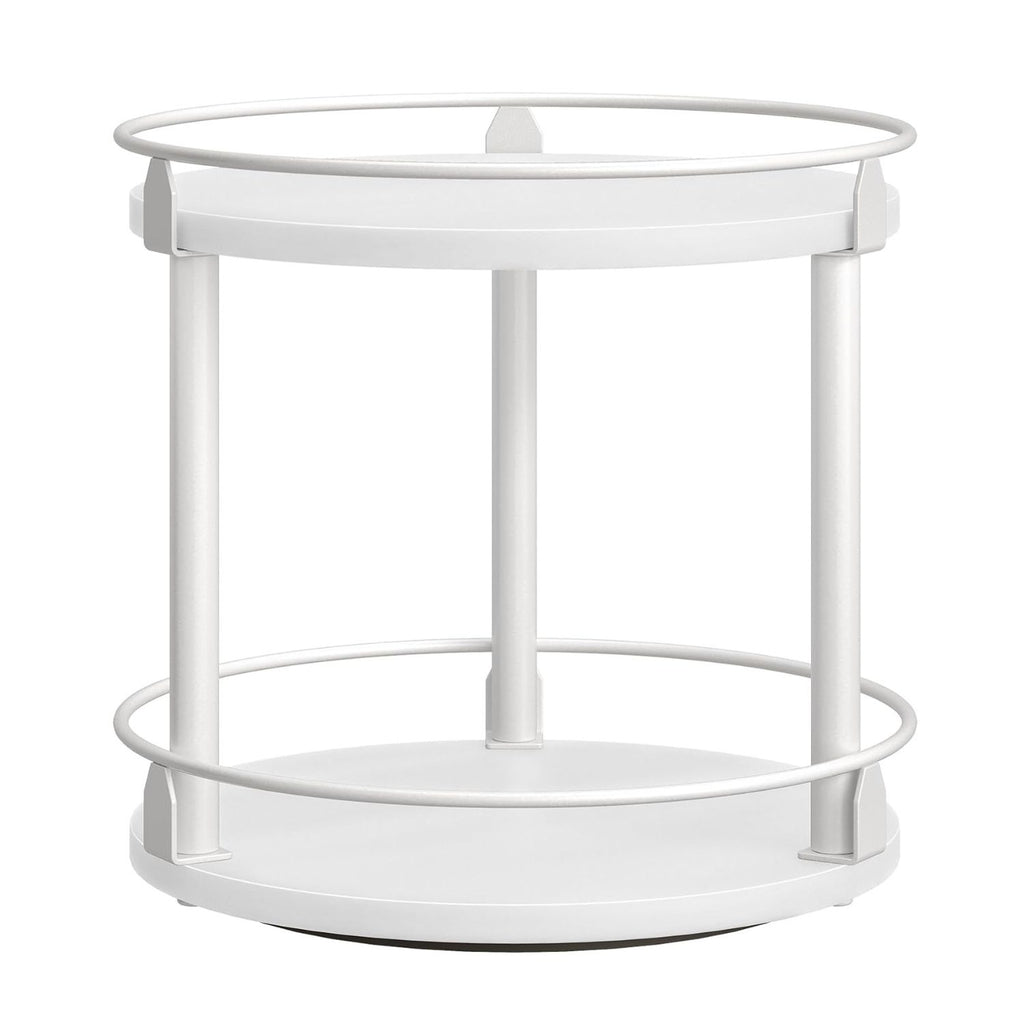 2 Tier Lazy Susan Spice Rack Organizer Rotating Turntable